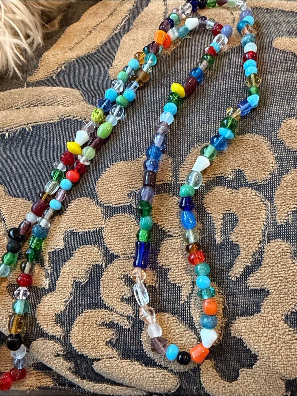 Multicolor Glass Bead Necklace Set - Layered Beach Style